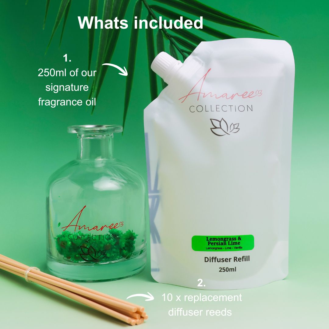 Lemongrass & Persian Lime Reed Diffuser Refill 250ml