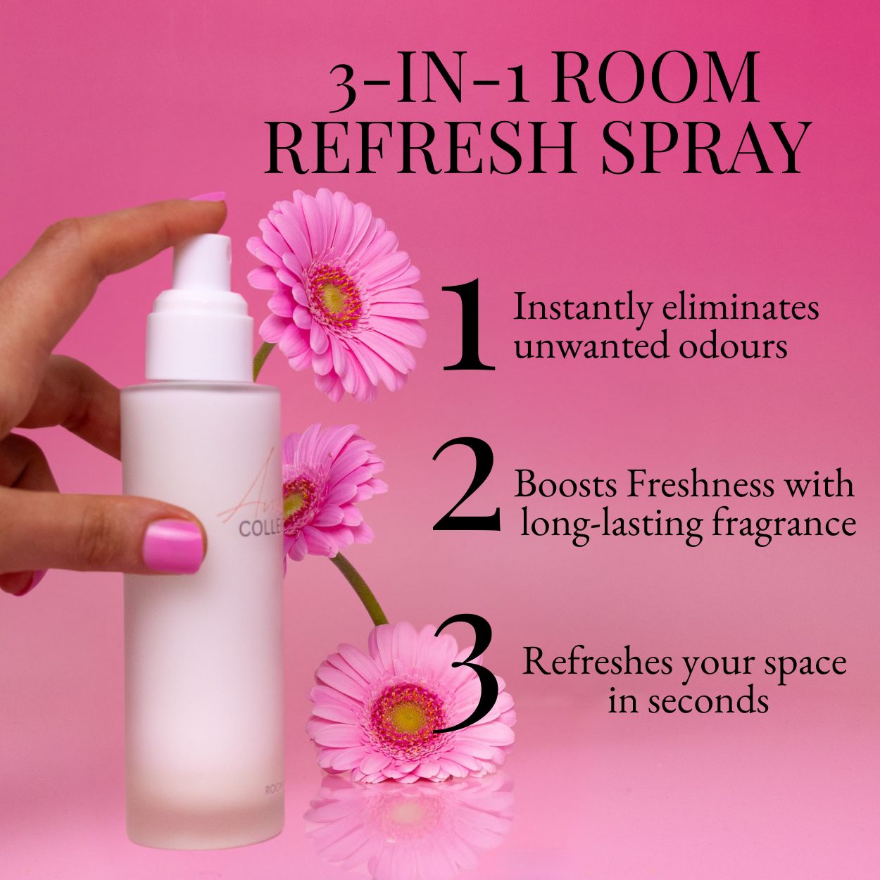 Lychee Peony Room Spray 100ml soft floral feminine 3-in-1 room refresh spray with fresh lychee and peony scent