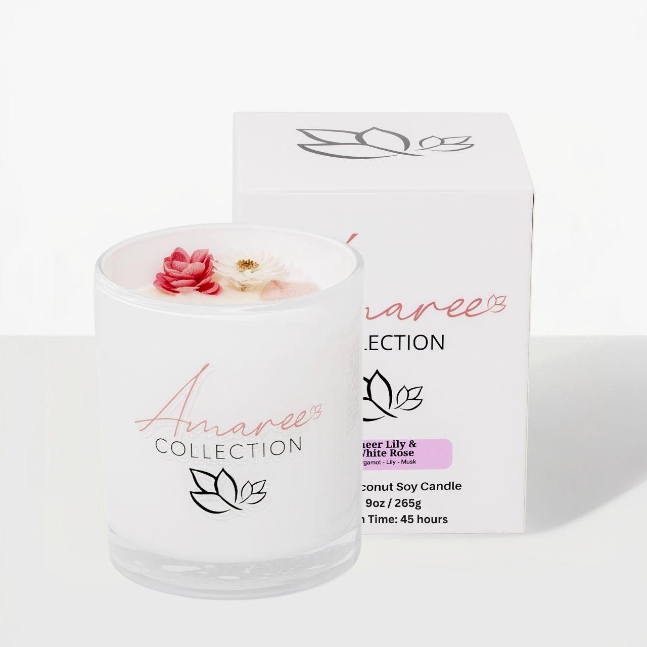 Sheer Lily & White Rose Candle 265g