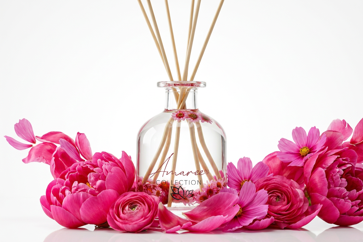 home fragrance reed diffuser with flowers
