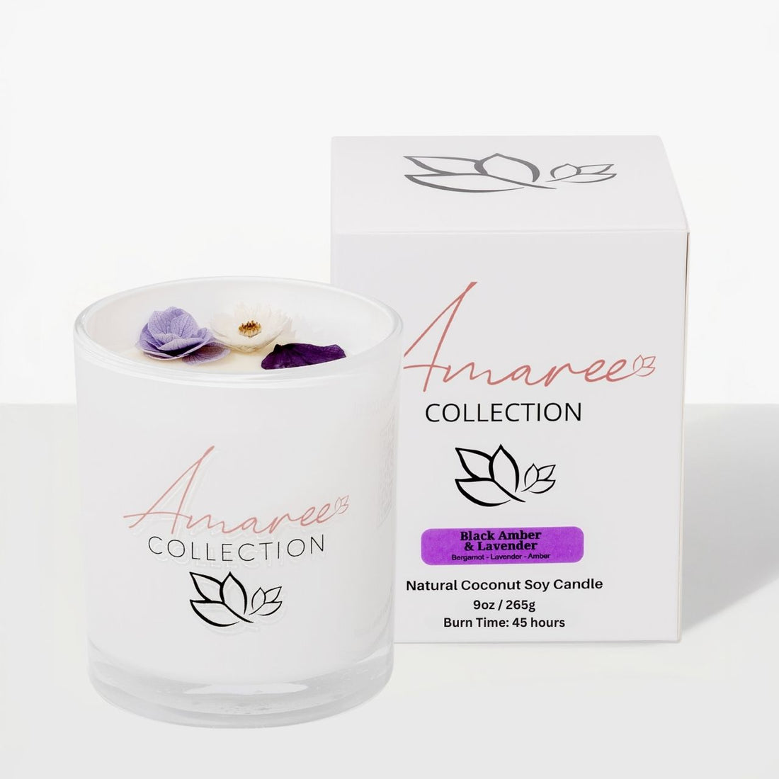 Black Amber &amp; Lavender Candle 265g