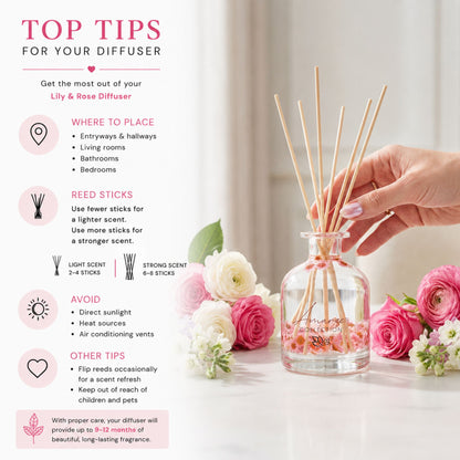 Sheer Lily and white Rose Reed Diffuser 250ml