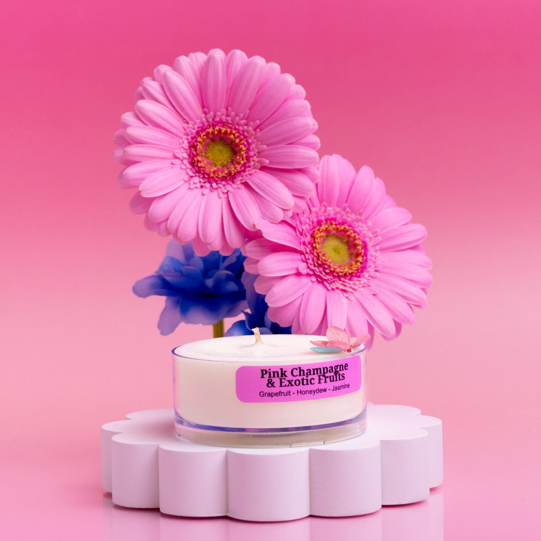 Pink Champagne &amp; Exotic Fruits Tealight Candle