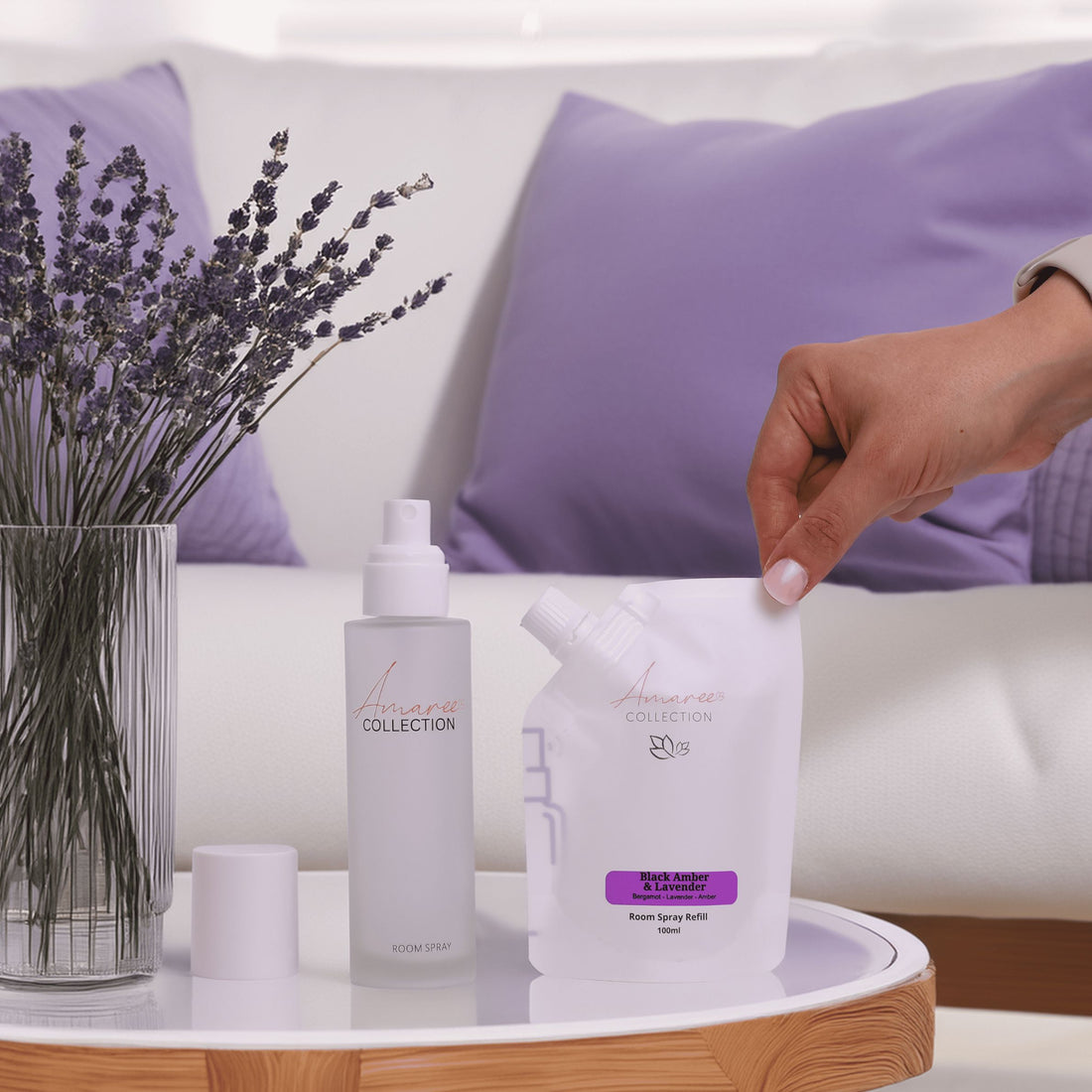 Black Amber &amp; Lavender Room Spray Refill 100ml