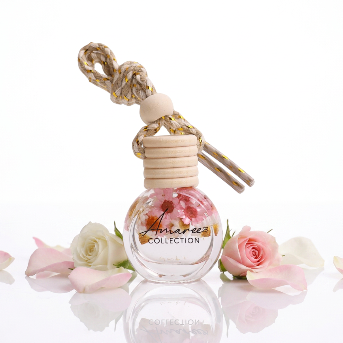 Car air freshener with floral design and &