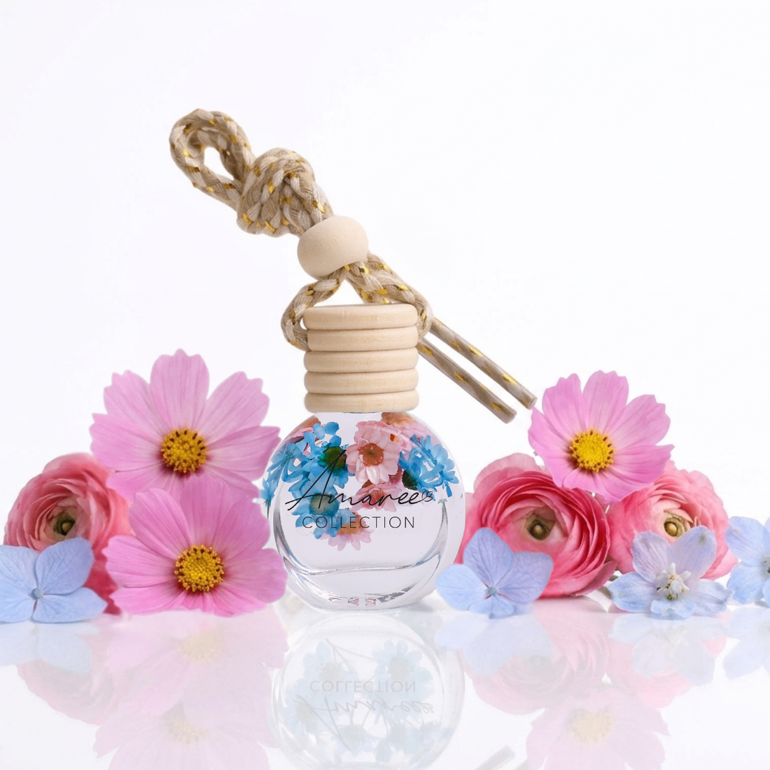 Car air freshener with floral design and &