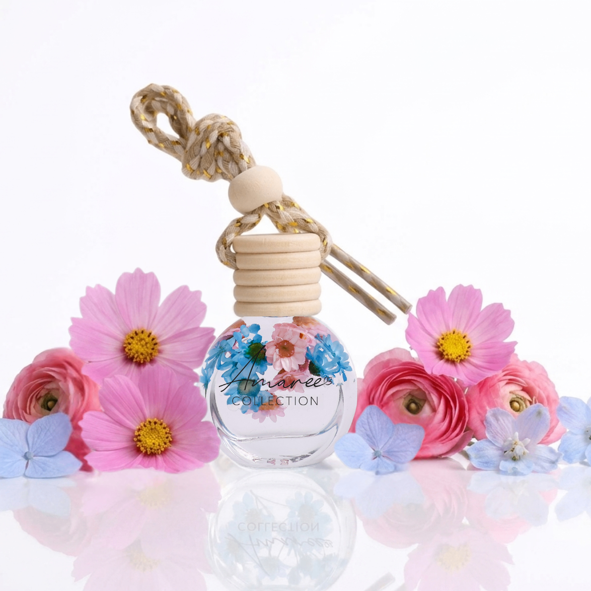 Car air freshener with floral design and &