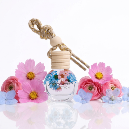 Car air freshener with floral design and &