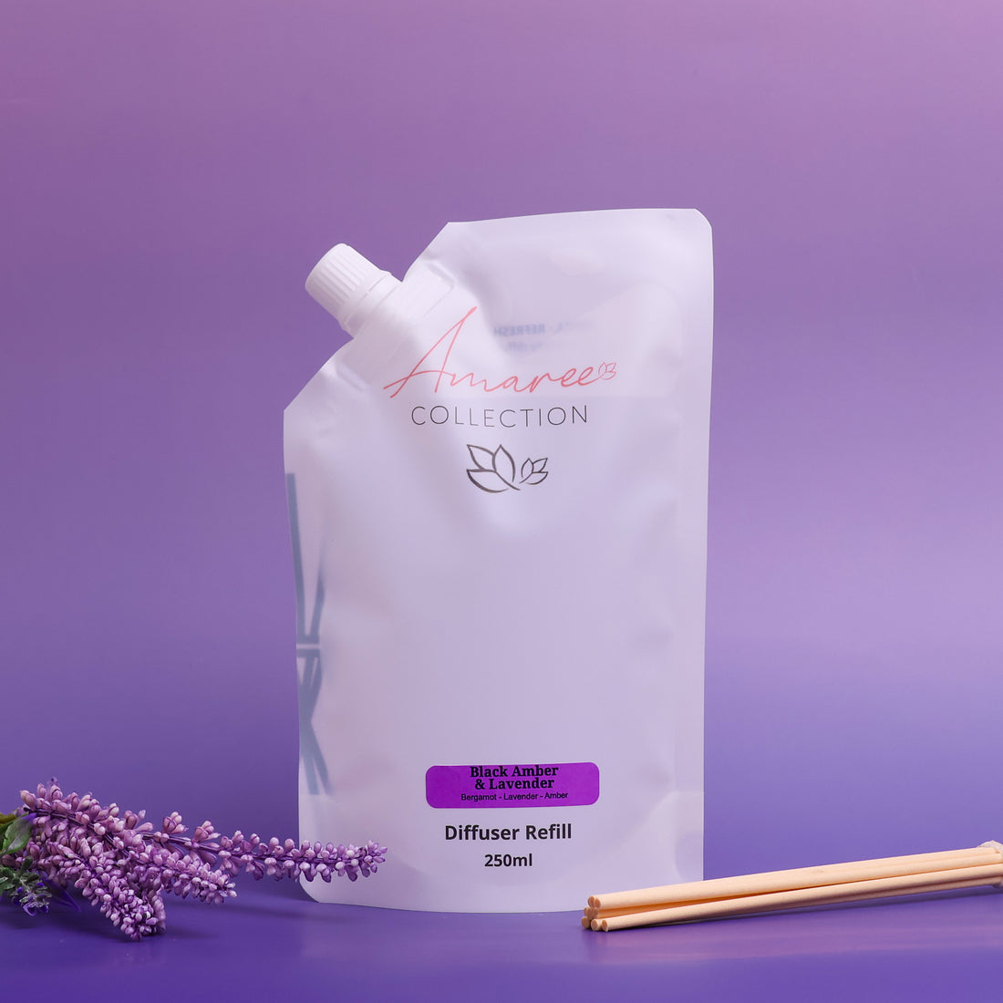 Black Amber &amp; Lavender Reed Diffuser Refill 250ml