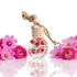 Perfume bottle with floral design and &