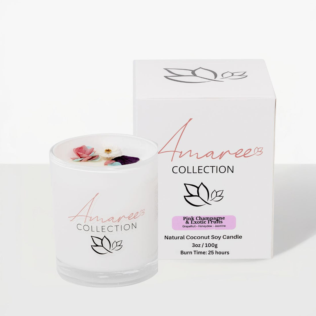 Pink Champagne &amp; Exotic Fruits Candle 100g