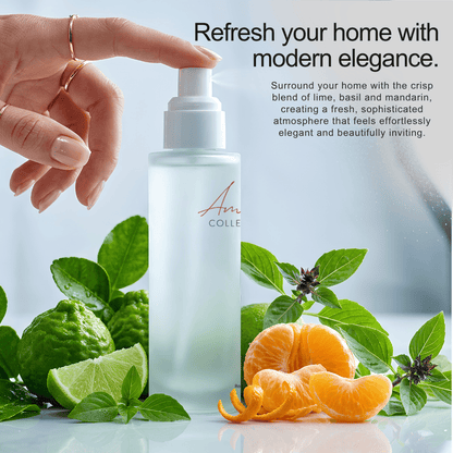 A frosted glass pump bottle labeled &
